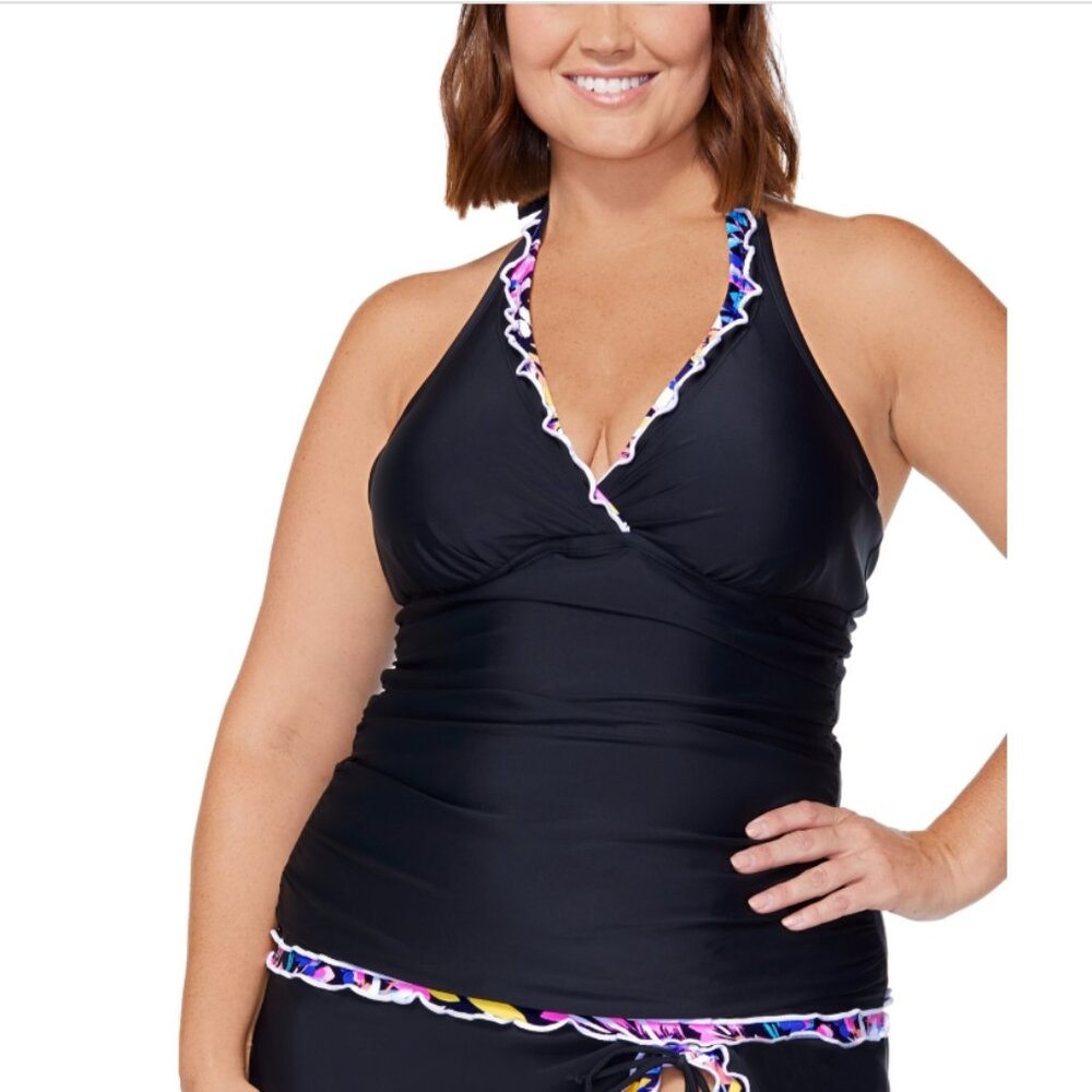 Island Escape Plus Size Mariposa Underwire Halterkini